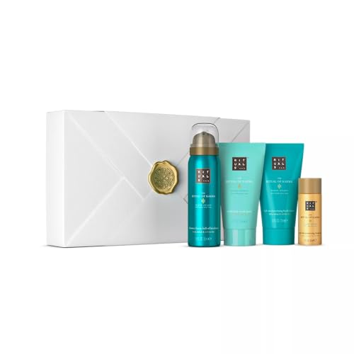 RITUALS Soothing Treat Geschenkset aus der The Ritual of Karma Serie, Set aus: Duschschaum, Körpercreme, Körperpeeling, Körperöl, 1112243