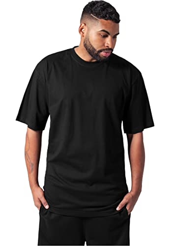 Urban Classics Herren T-Shirt Tall Tee, Oversized T-Shirt für Männer, Baumwolle, gerippter Rundhals, black, 4XL