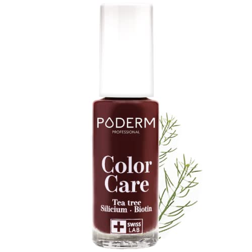 PODERM - Nagellack TEA TREE FÜR NAGELPILZ - GELBE/BESCHÄDIGTE NÄGEL BEHANDELN - Lackpflege verhindert und behandelt Mykose - 2 IN 1 PFLEGE - EINZIGARTIGE FORMEL - Hergestellt in der Schweiz