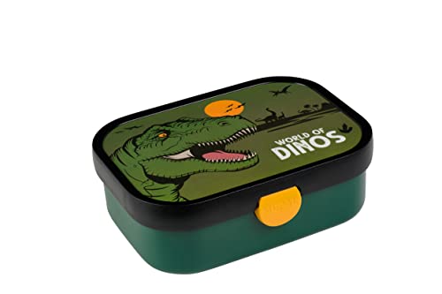 Mepal Brotdose Kinder - Bento Box Kinder - Brotdose Kinder mit Fächern & Gabel - Meal Prep Box mit Clip-Verschluss - BPA-frei & Spülmaschinenfest - 750 ml - Dino