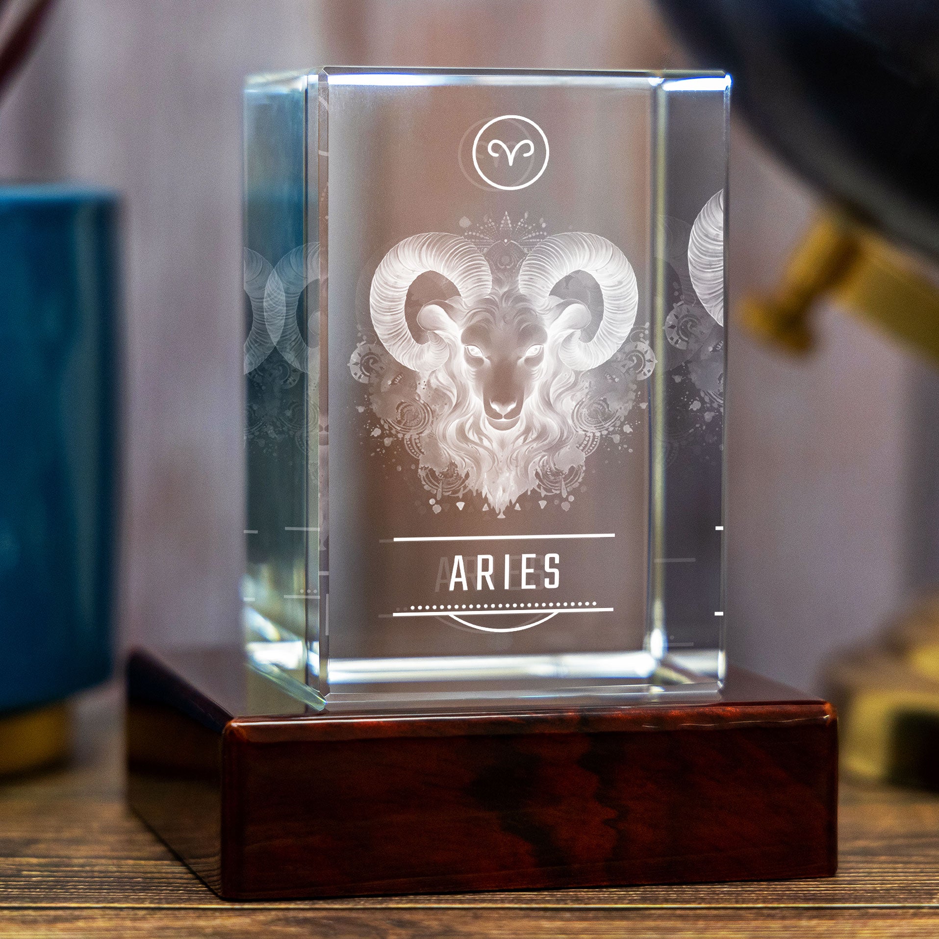3D Aries Zodiac Sign - Rectangle - Small - Image 1