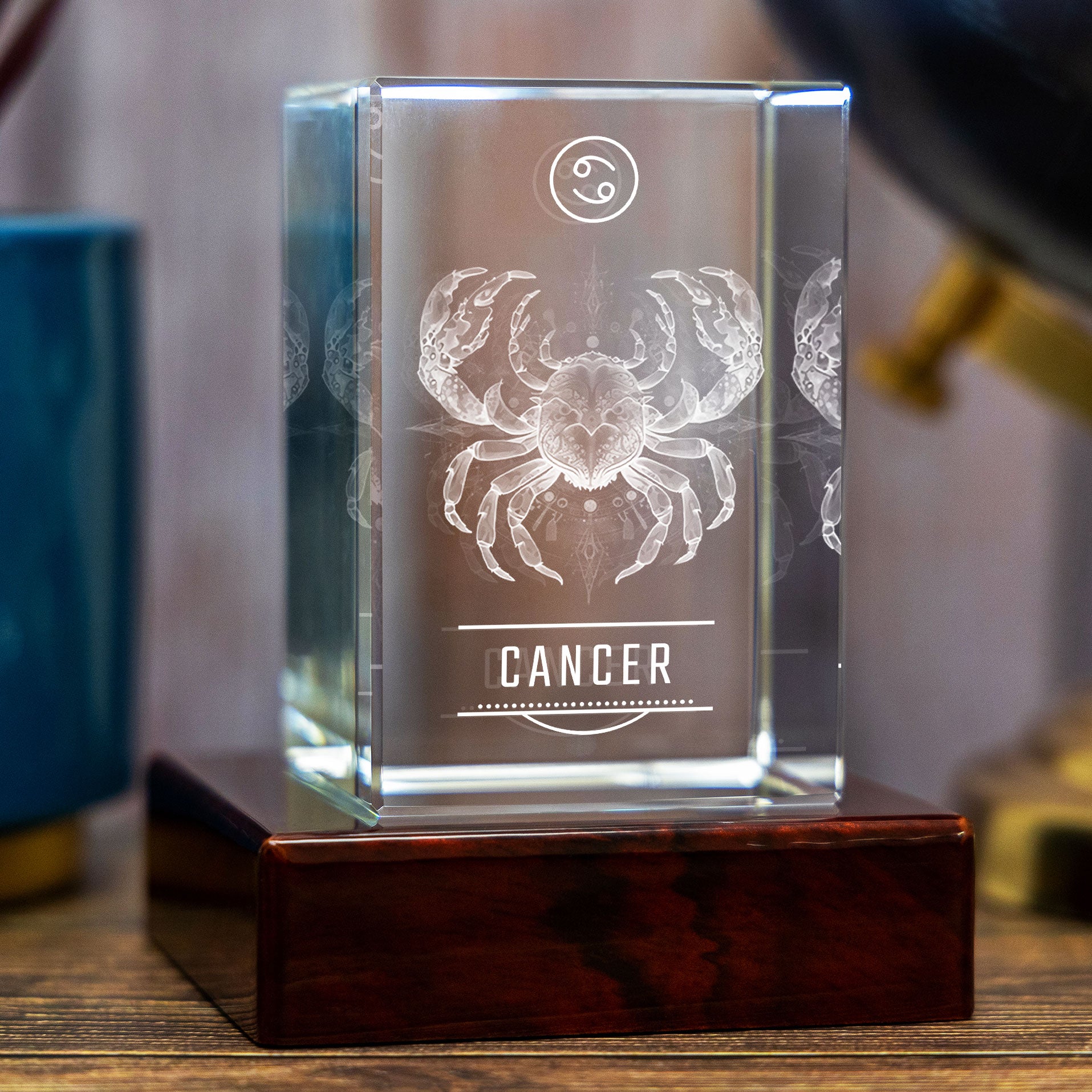3D Cancer Zodiac Sign - Rectangle - Large