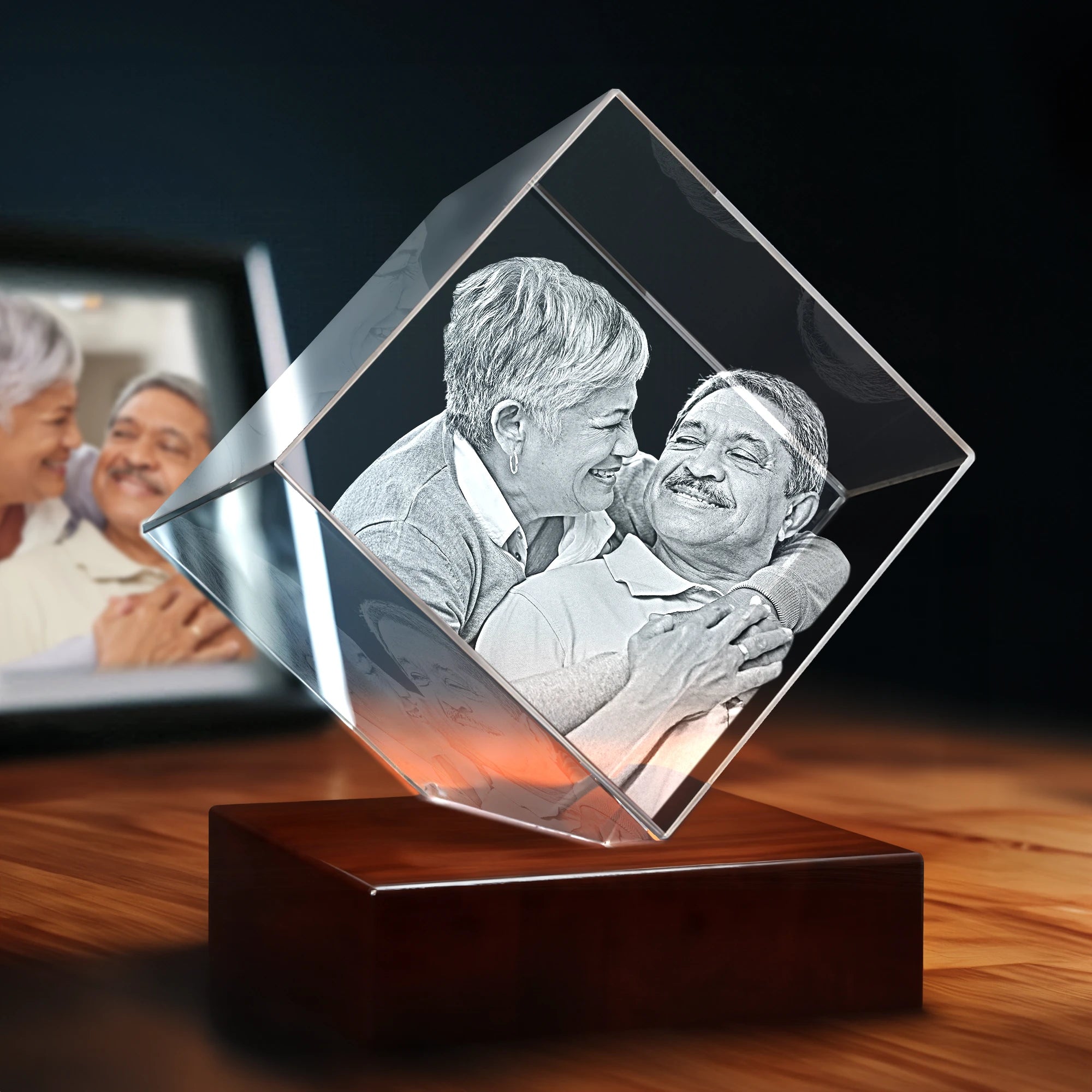 3D Crystal Engraving - Cube - 4K HD / Large - Image 1