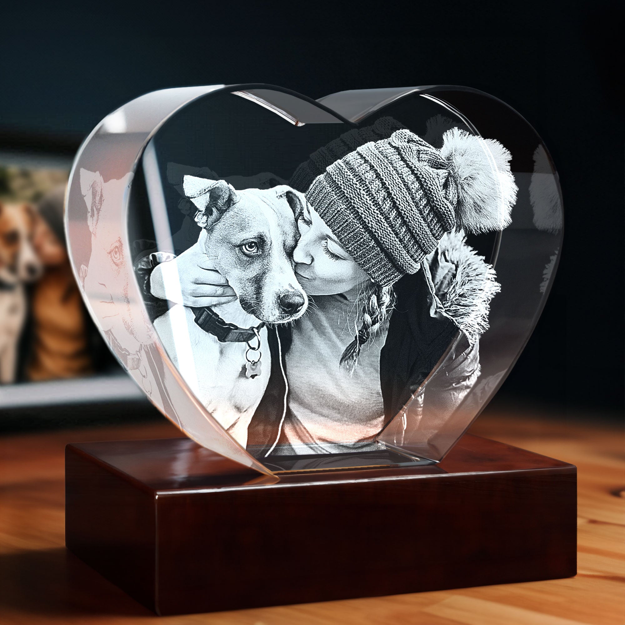 3D Crystal Engraving - Heart - Standard / Large - Image 1