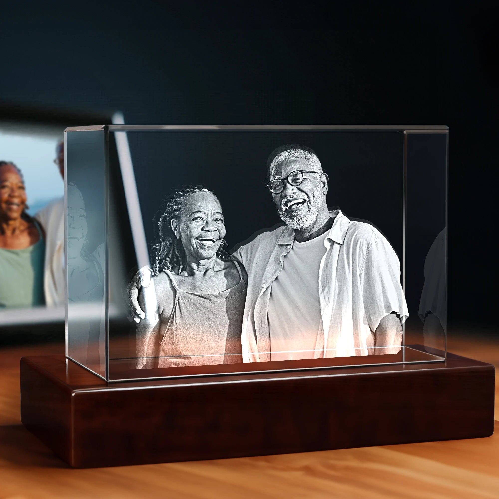 3D Crystal Engraving for Her - Rectangle - Standard / Mini - Image 1