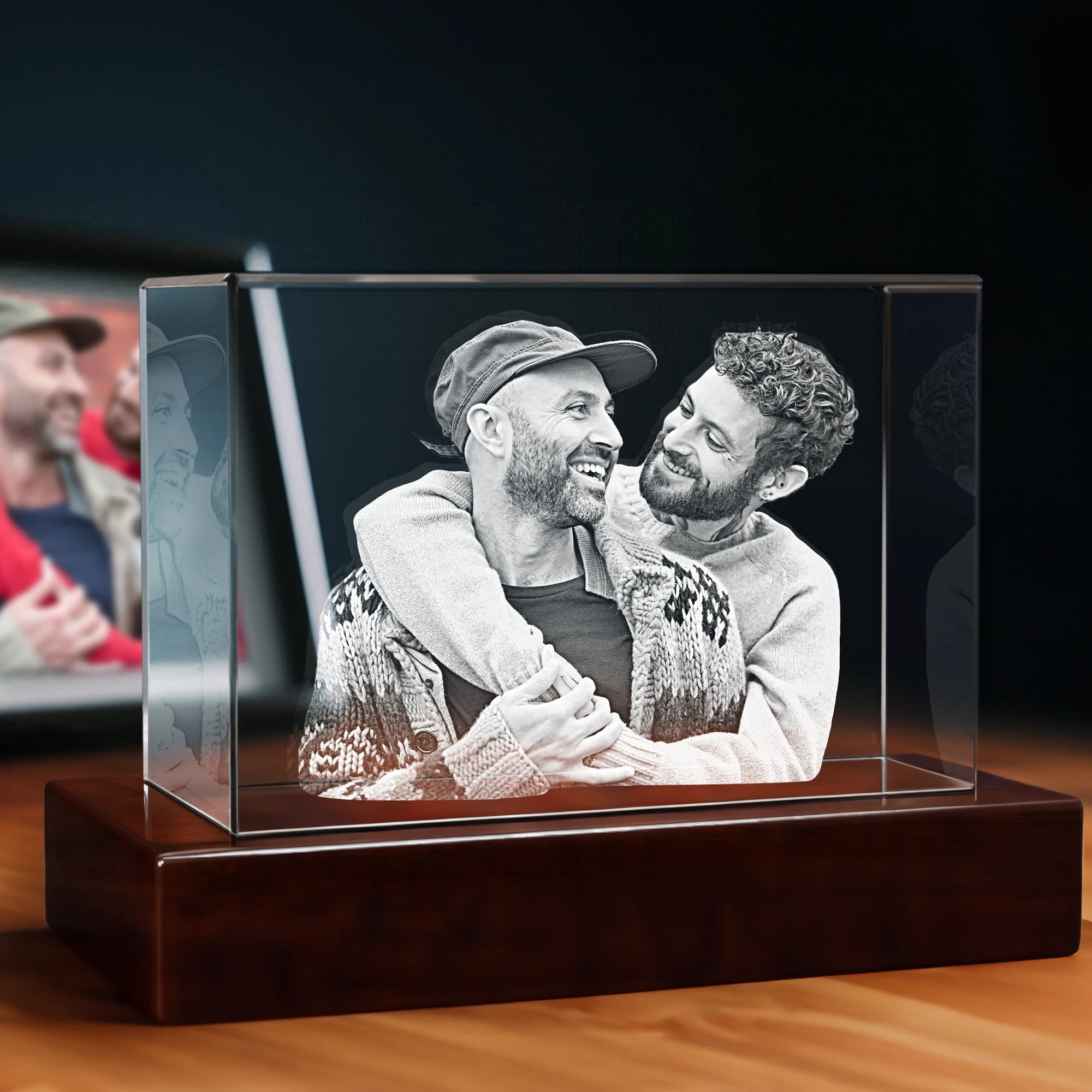 3D Crystal Engraving for Him - Rectangle - Standard / Mini - Image 1
