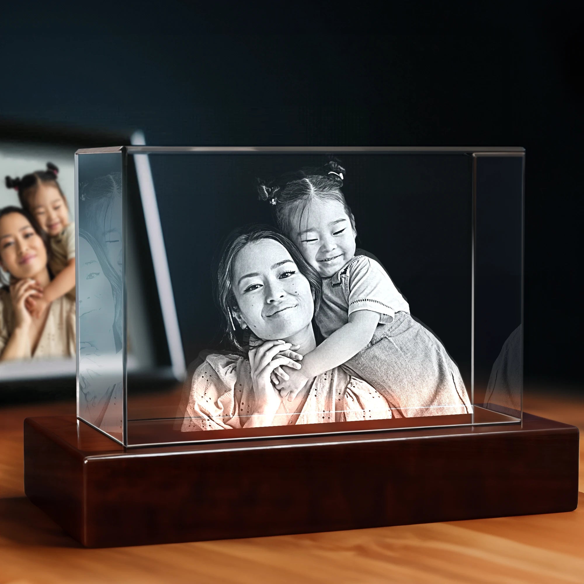 3D Crystal Engraving for Mom - Rectangle - Standard / XL - Image 1