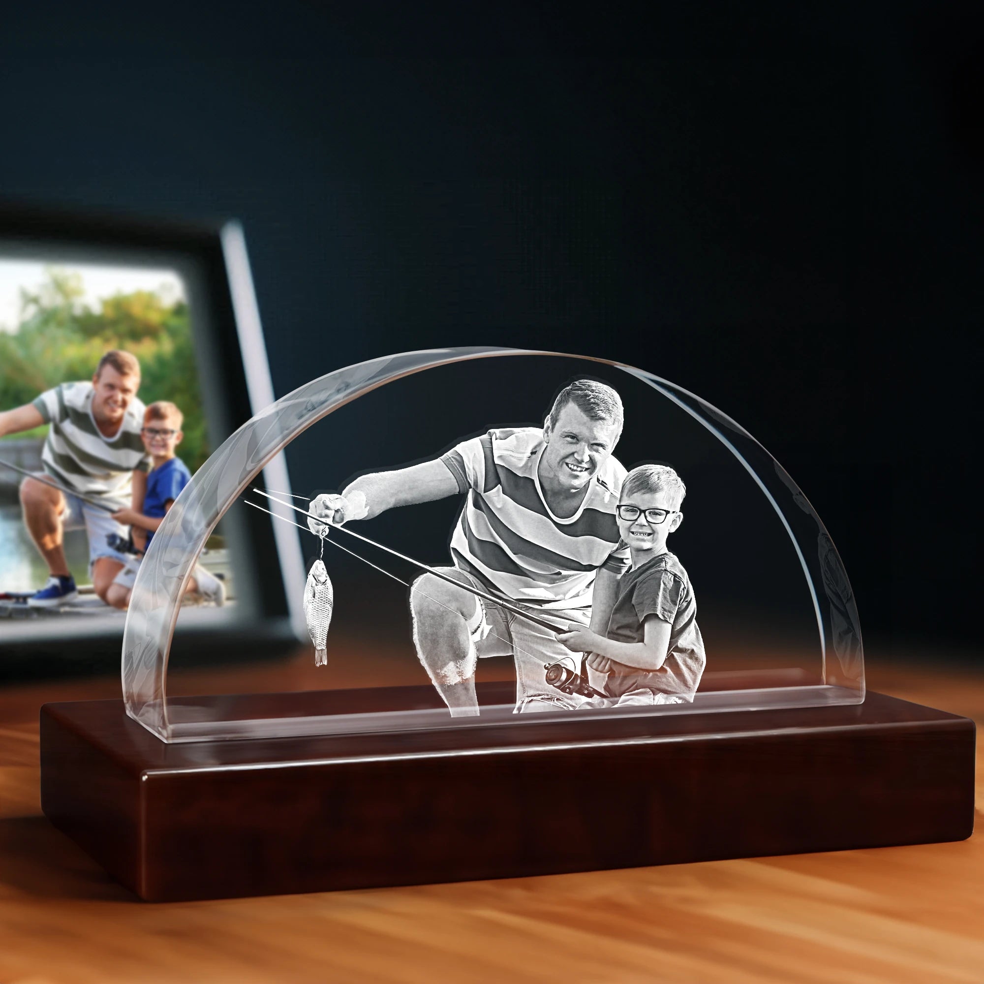 3D Crystal Gift for Dad - Crescent - 4K HD / Large - Image 1