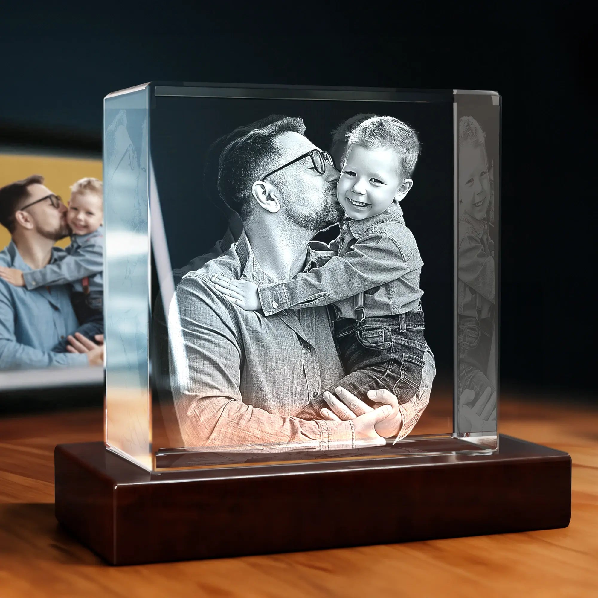 3D Crystal Gift for Dad - Square - 4K HD / Mini - Image 1