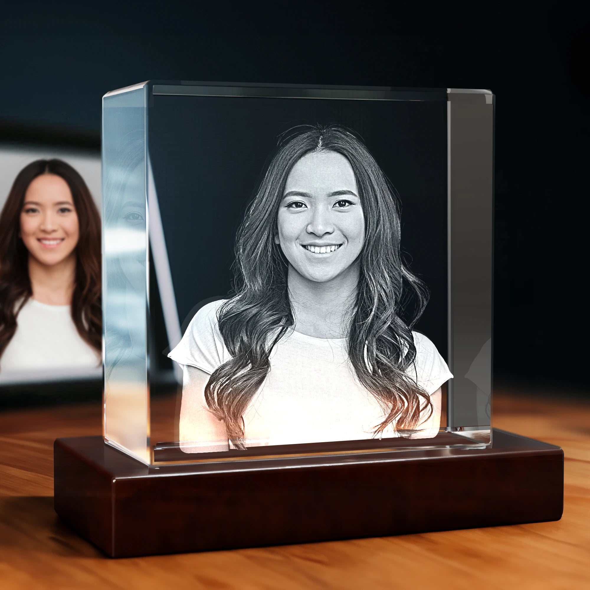 3D Crystal Gift for Her - Square - Standard / Large - Image 1