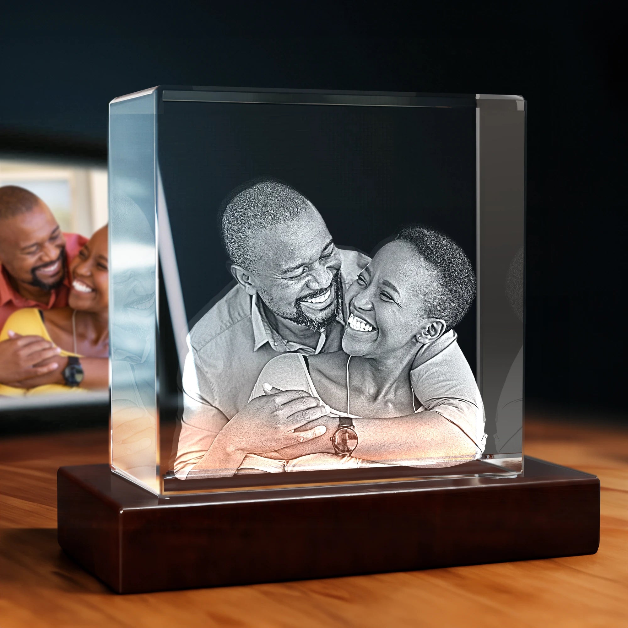 3D Crystal Gift for Him - Square - Standard / Large - Image 1