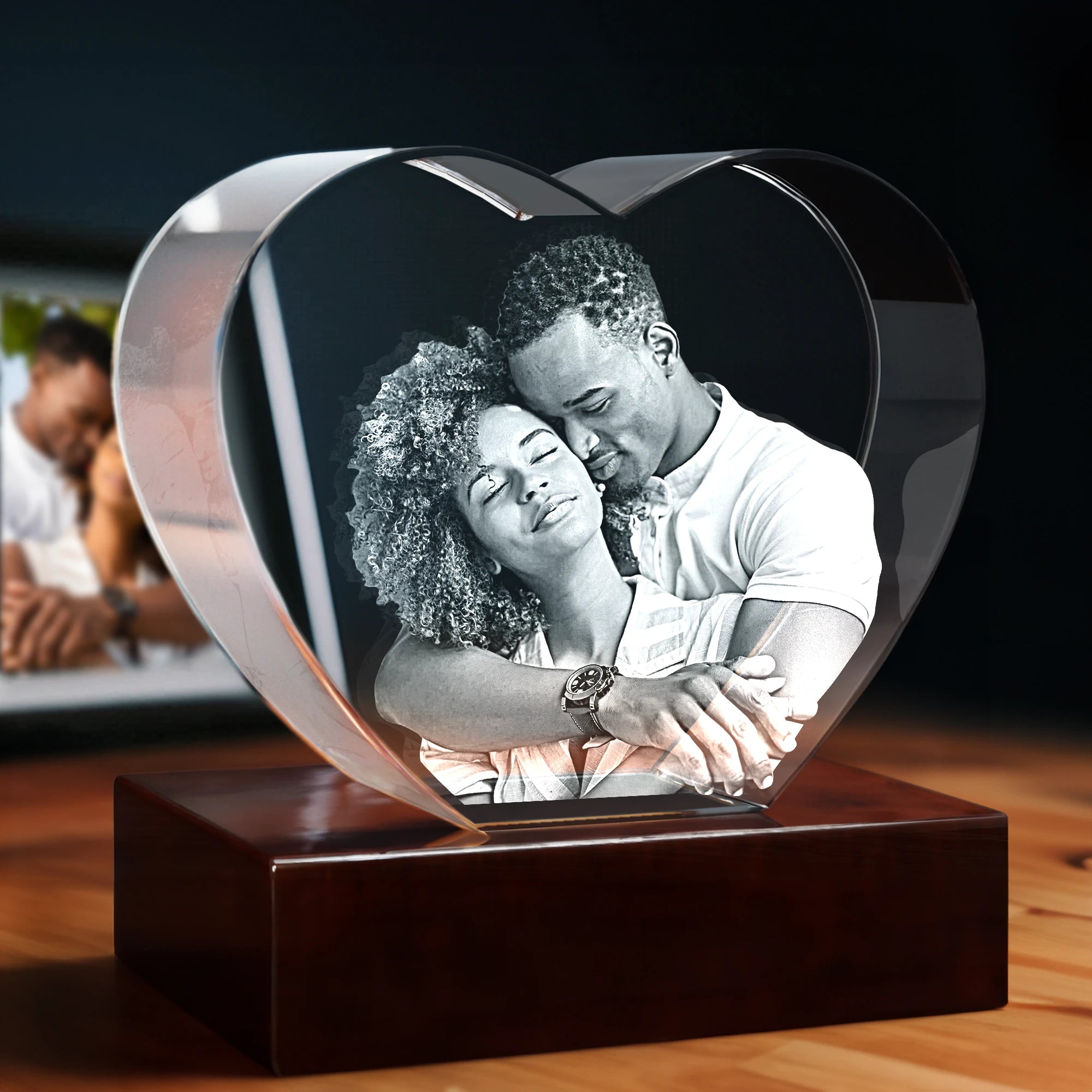 3D Engraving Crystal Valentine's Day - Heart - Standard / Small - Image 1
