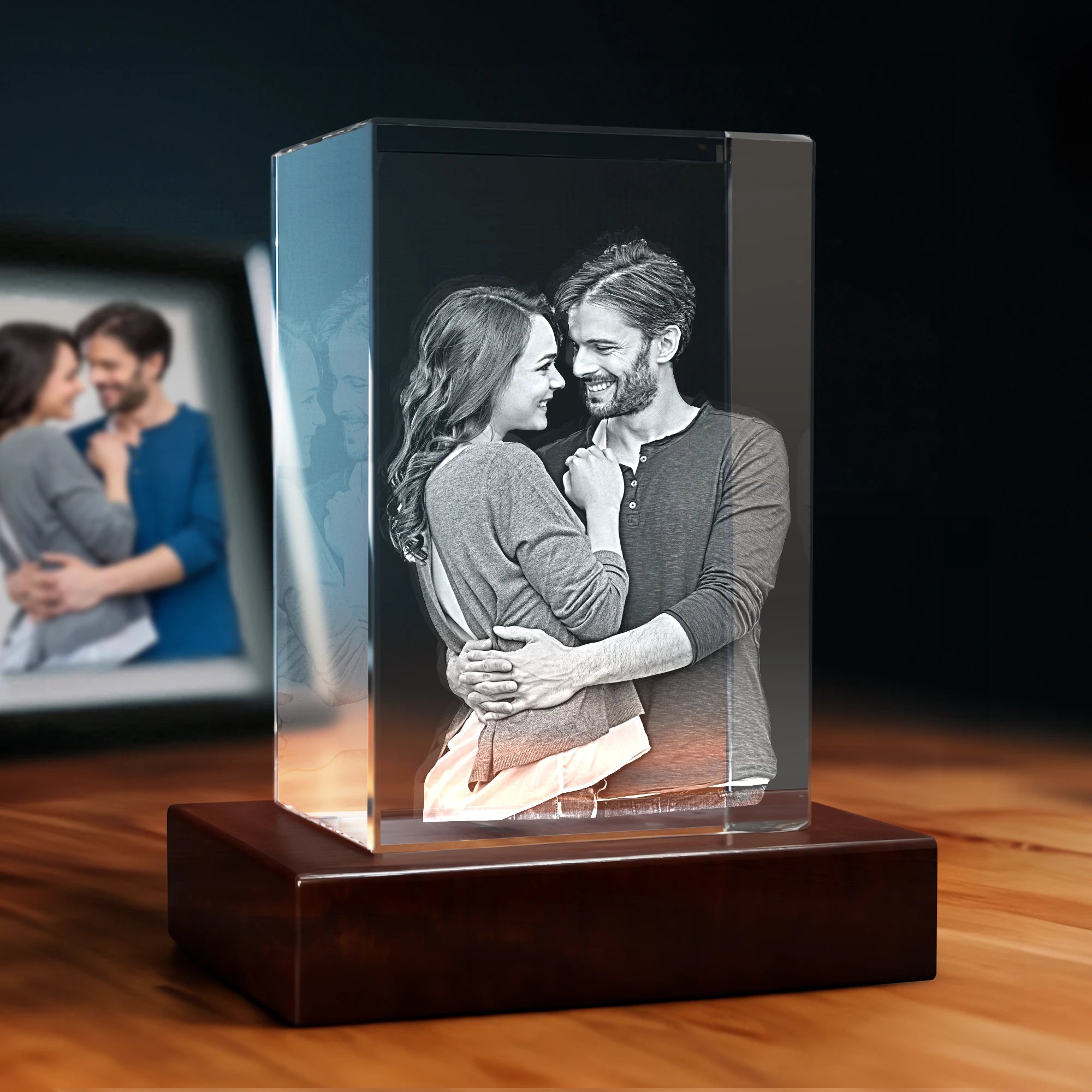 3D Engraving Crystal Valentine's Day - Rectangle - 4K HD / XL - Image 1