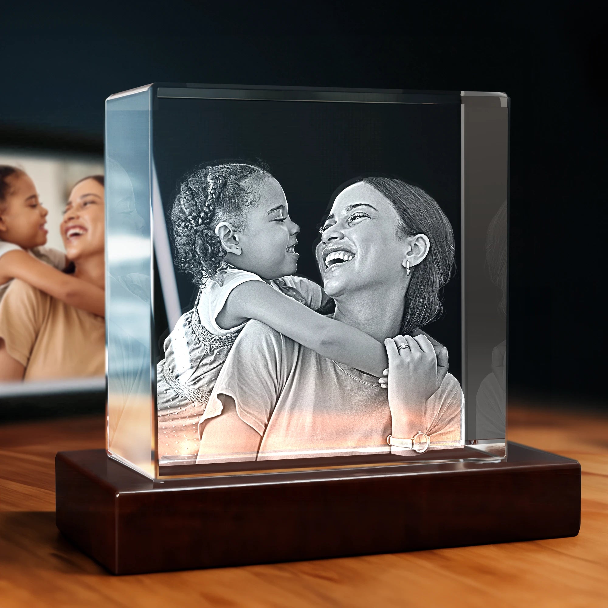 3D Engraving Crystal for Mom - Square - 4K HD / XL