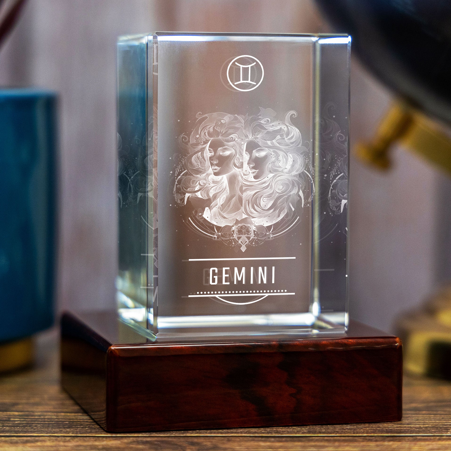 3D Gemini Zodiac Sign - Rectangle - Medium - Image 1