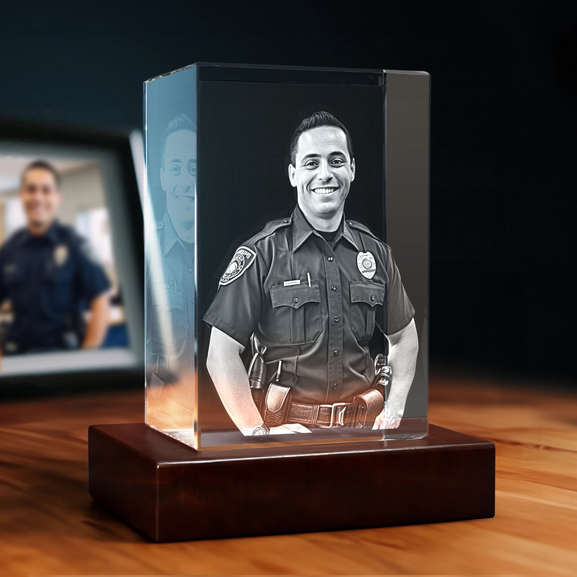 3D Law Enforcement Crystal - Rectangle - 4K HD / Medium - Image 1
