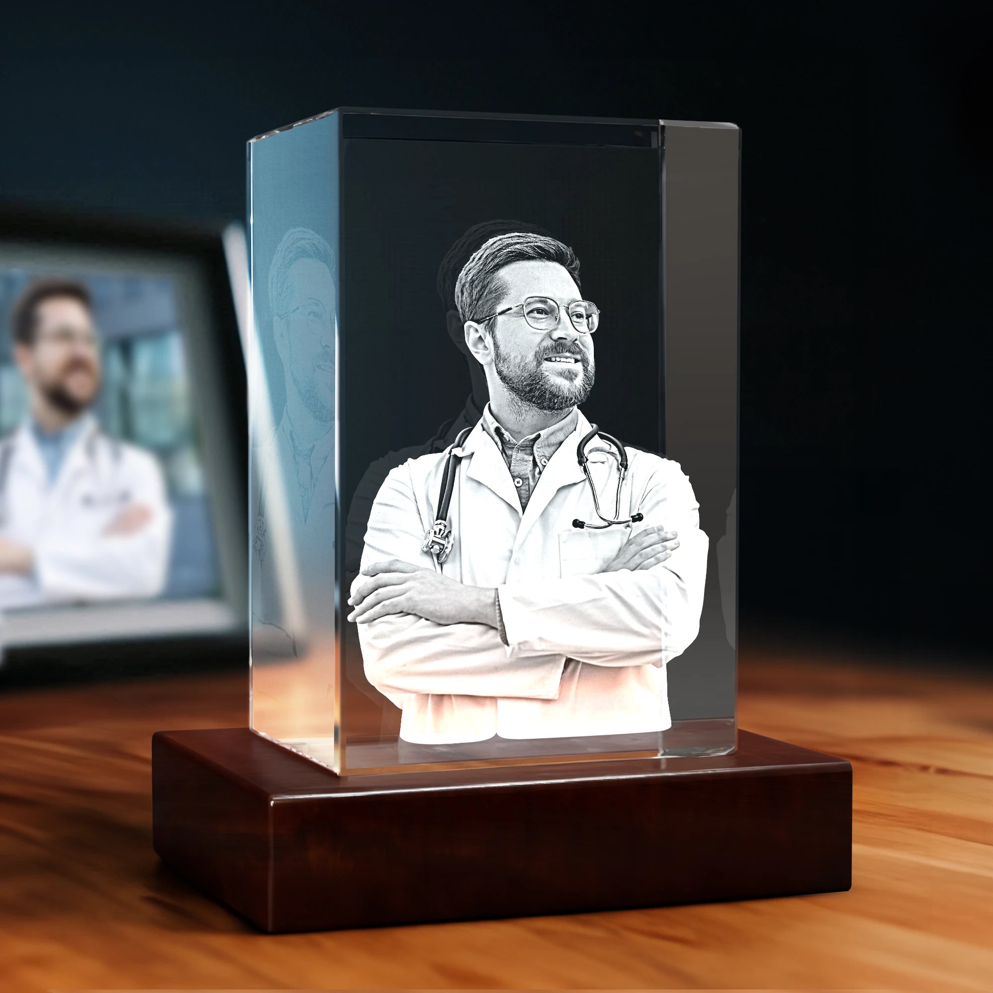 3D Medical Engraving Crystal - Rectangle - 4K HD / Small