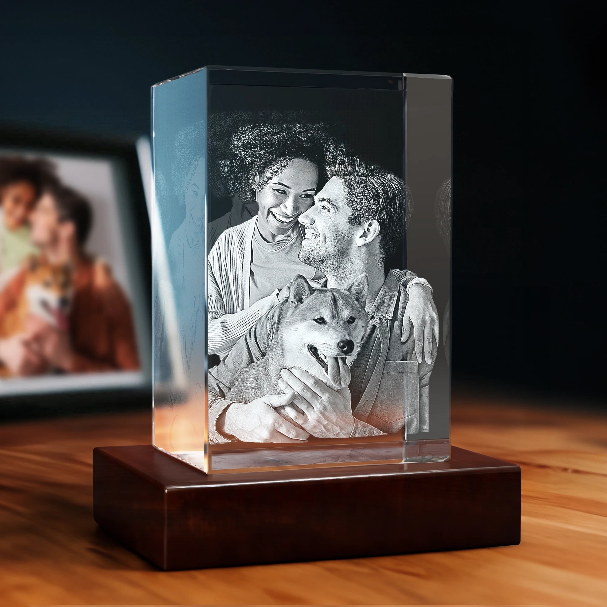 3D Pet Crystal Engraving - Rectangle - Standard / Small - Image 1