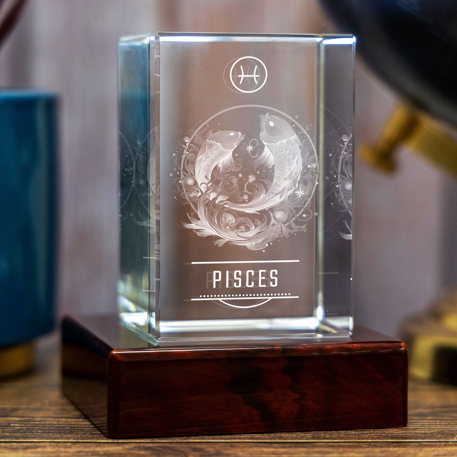 3D Pisces Zodiac Sign - Rectangle - Medium - Image 1