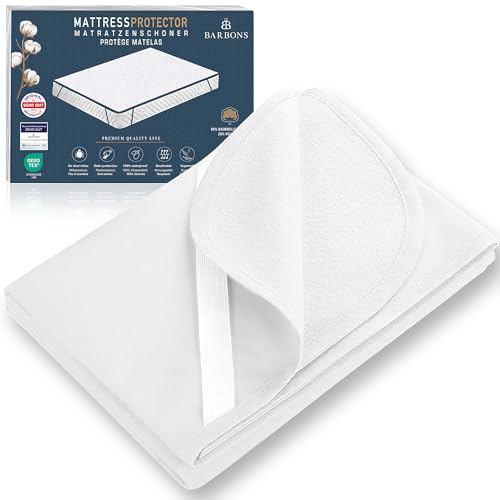 Matratzenschoner 90 x 200 -Oeko-TEX Zertifiziert von Barbons - wasserdichte Matratzenauflage Inkontinenzunterlage waschbar Nässeschutz Atmungsaktiv (90x200cm)