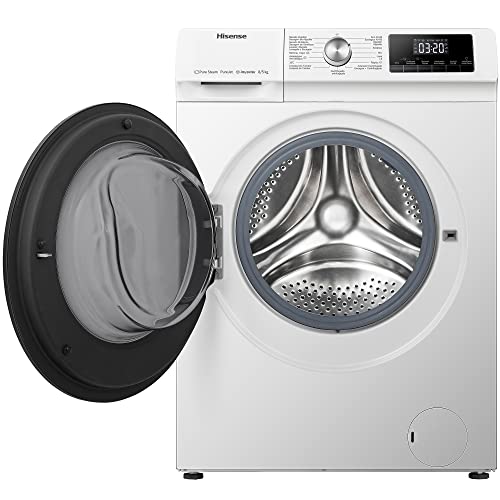 Hisense WDQA8014EVJM 60cm Freestanding 8 KG Front Load Washer Dryer - 1400 RPM - Pure Steam - PureJet - Pause and Add - Inverter Motor - White