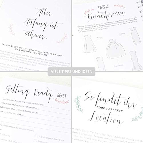 Hochzeitsplaner: So feierst du deine Traumhochzeit, 250 Seiten Hochzeitsplaner Buch, Deutsch, Wedding Planner, Checklisten Notizen Ideen für Hochzeit, Hochzeitsfeier planen organisieren