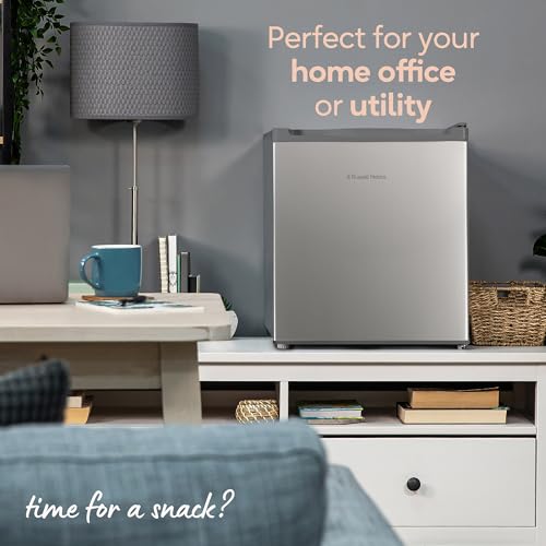 Russell Hobbs Table Top Larder Mini Fridge 40L Capacity, Quiet Running 39DB, Reversible Door, 0 to 8 Degrees Manual Temperature Control, Stainless Steel Effect RHTTLF2E1SS
