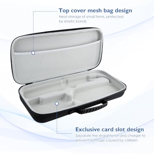 Dokeno Aufbewahrungstasche Kompatibel mit Dyson Airstrait HT01, wasserdichte Tragetasche für Haarglätter, Hartschalen-Reisetasche, Schutztasche für Haartrockner und Glätteisen, Reise-Zubehör