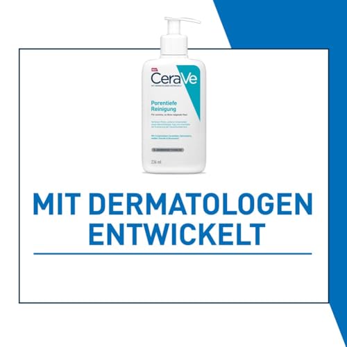CeraVe Schäumendes Reinigungsgel für das Gesicht, Porentiefe Reinigung bei unreiner und zu Akne neigender Haut, Mit Salicylsäure, weißer Tonerde und Niacinamid, 236 ml [Die Verpackung kann variieren]