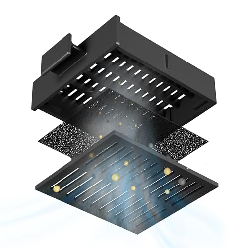 CIARRA ASB6903D 60cm Visor Cooker Hood A+ Energy Efficient Wall Mounted Undercabinet Range Hood Black, 220m³/h Quiet Extractor Fan with Top Venting
