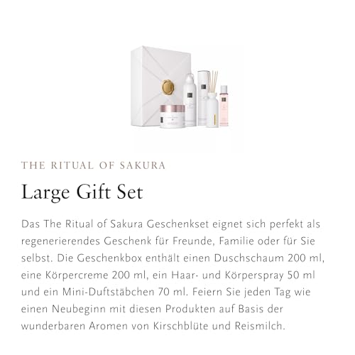 RITUALS Geschenkset für Frauen von The Ritual of Sakura, groß - Mit Reismilch & Kirschblüte - Hautpflegende & erneuernde Eigenschaften, 2022, weiss, Pack of 4