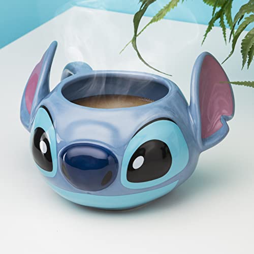 Stitch Tassenform - Offiziell lizenziertes Disney-Merchandise, handbemalte Lilo Keramiktasse, 450 ml (15 oz)