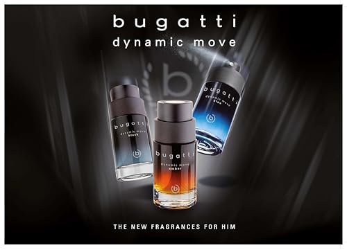 Bugatti Parfüm 100ml I Zitrisch-aromatisches Eau de Toilette I Herren-Duft mit belebender Kombination aus Lavendel, Zitrone & Moschus I Dynamic I Move I Blue I maritim, frisch & sinnlich-warm
