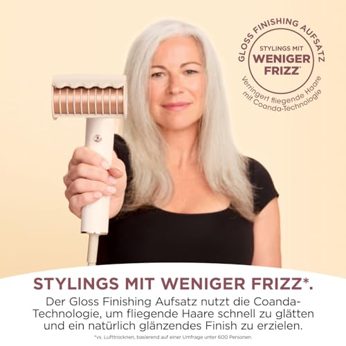 Shark SpeedStyle Haartrockner & RapidGloss Finisher mit Aufbewahrungstasche, 5 Styler, Für Alle Haartypen, Schnelltrocknend, Glättet Fliegende Haare, Keine Hitzeschäden, Ionisch, Seide, HD352EU