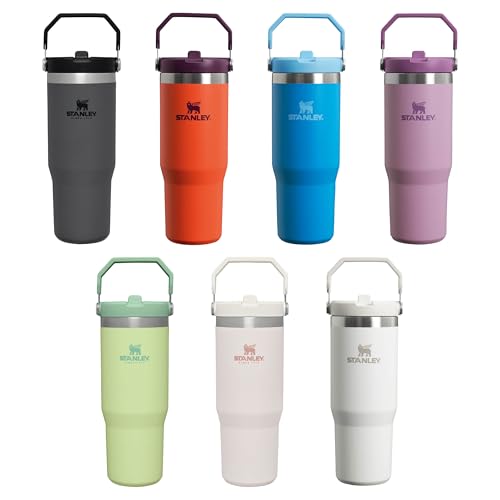 Stanley Flip Straw Tumbler 1.0 Trinkflasche Mit Strohhalm 0.89L - Thermosflasche Hält 12+ Stunden Kalt - Spülmaschinenfest - Sportflasche - Wasserflasche BPA Frei - Azure