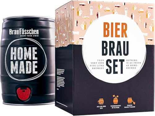 Braufässchen |Bierbrauset zum selber brauen | Pils im 5 liter Fass | In 7 Tagen fertig | Geschenk für Männer, Freund oder Vater | Biergeschenk