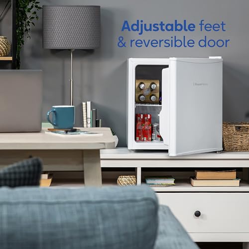 Russell Hobbs Table Top Larder Mini Fridge 43 Litre Capacity, Reversible Door & Adjustable Feet, Small Fridge, Manual Temperature Control, Ice Box, White RHTTF0E1W