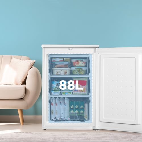 COMFEE' RCU83WH2(E) 88L Freestanding Under Counter Freezer, 55cm Wide, Reversible Door, 3 Drawers, 4 Star Freezer Rating, Adjustable Thermostat, White