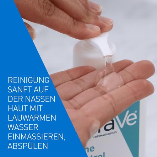 CeraVe Schäumendes Reinigungsgel für das Gesicht, Porentiefe Reinigung bei unreiner und zu Akne neigender Haut, Mit Salicylsäure, weißer Tonerde und Niacinamid, 236 ml [Die Verpackung kann variieren]
