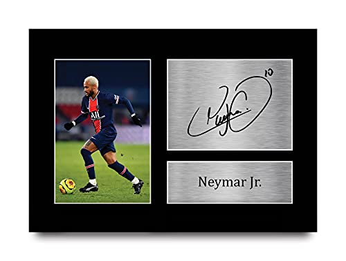 HWC Trading Neymar Jr A4 Ungerahmt Signiert Gedruckt Autogramme Bild Druck-Fotoanzeige Geschenk Für Psg Fußball Fans