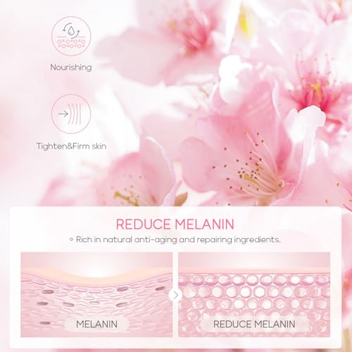 Rosarden Sakura Geschenke Set für Teenager-Mädchen und Frauen, Feuchtigkeitspflege Hautpflege Set, Gesichtspflege Set mit Cleanser, Serum, Augencreme und Creme (4-tlg)