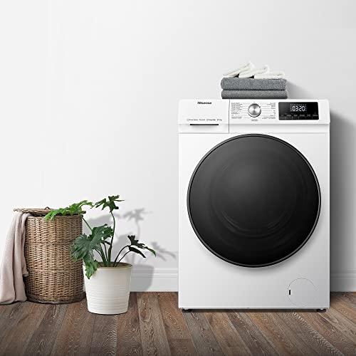 Hisense WDQA8014EVJM 60cm Freestanding 8 KG Front Load Washer Dryer - 1400 RPM - Pure Steam - PureJet - Pause and Add - Inverter Motor - White
