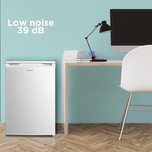 COMFEE' RCU83WH2(E) 88L Freestanding Under Counter Freezer, 55cm Wide, Reversible Door, 3 Drawers, 4 Star Freezer Rating, Adjustable Thermostat, White
