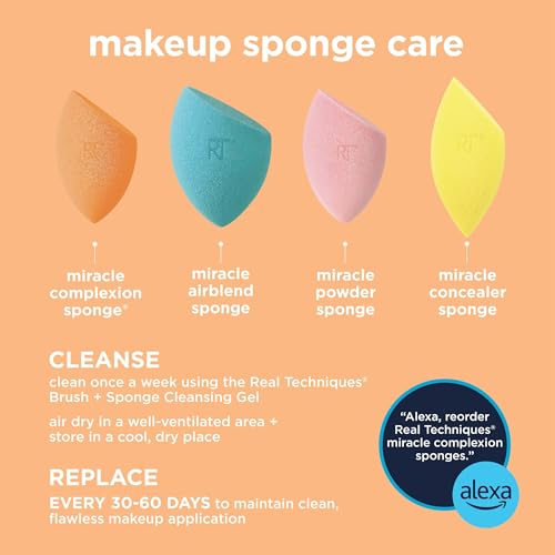 Real Techniques Everyday Essentials + Make-up-Schwamm-Set, Make-up-Pinsel und Make-up-Mixer-Schwamm, für Foundation, Rouge, Bronzer, Lidschatten und Puder, 5-teiliges Set - Image 20