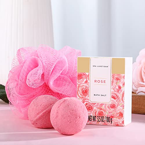 Spa Luxetique Spa Gift Set, Pamper Gifts for Women, 8pcs Rose Bath Gift Set with Body Lotion, Body Butter, Bath Bombs, Bath Gift Sets for Women, Personalised Gifts, Birthday Gifts for Women