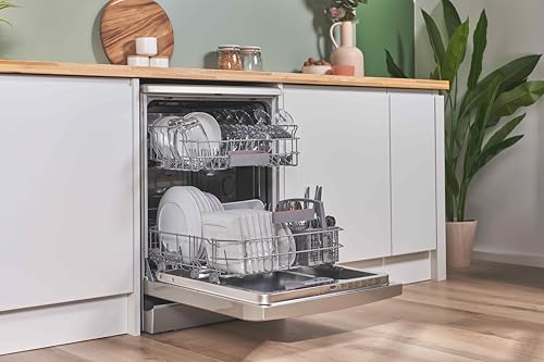 Bosch SMS4EKI06G Series 4, Free-Standing Dishwasher 60 cm, B Energy Rated, 13 Place Settings, 9 Litre, ExtraDry, Silence Plus 42dB Quiet,Rackmatic Adjustable Basket, Silver Inox