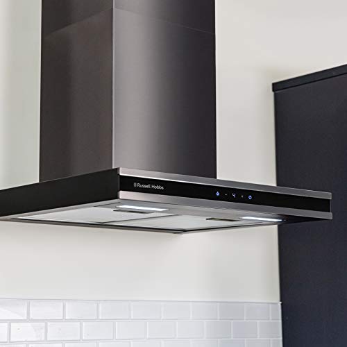 Russell Hobbs RHGCH603DS Midnight Collection 60cm T-Shaped Chimney Cooker Hood, Dark Steel