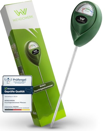 Wendowerk® Boden Feuchtigkeitsmesser für Pflanzen - [Grün/Schwarz] - Ohne Batterien - Verbessertes Feuchtigkeitsmessgerät Pflanzen [2025] – Premium Bodentester