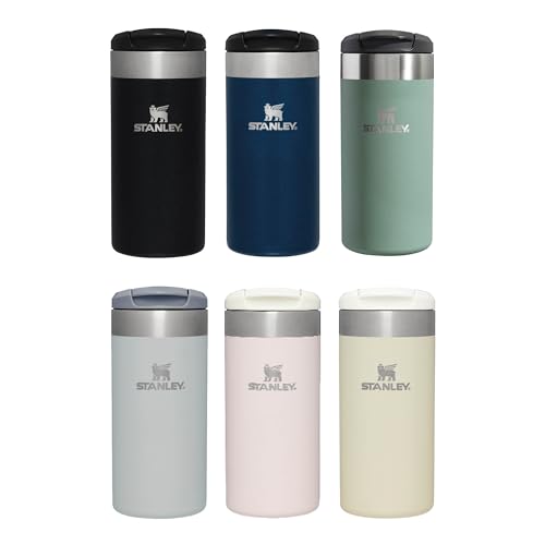 Stanley Aerolight Transit Travel Mug 0.35L - Keeps 4 Hours Hot - 6 Hours Cold - Dishwasher Safe - Leakproof - Car Cup Holder Compatible - Insulated Coffee Cup - Black Metallic
