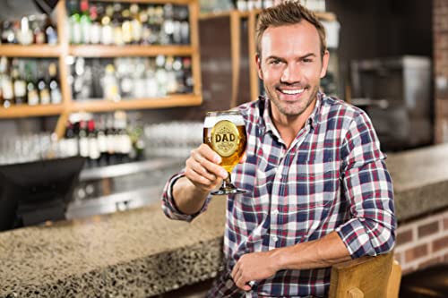 CROWNLY CRYSTAL® Personalized Beer Glass Birthday Gifts for Dad from Daughter or Son Daddy Gift Ideas for Men
